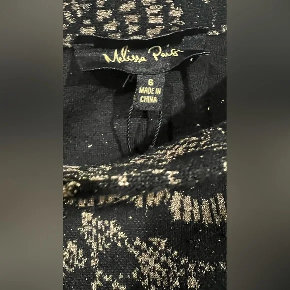 Melissa Page black and gold shimmery pencil skirt - Picture 6 of 6